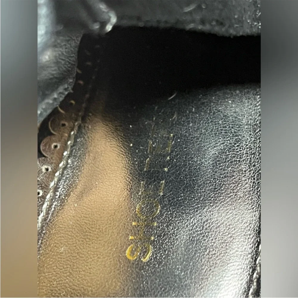 Black Peep Toe Booties with side zipper and chunky heel. NWOT. Women’s size 8.5